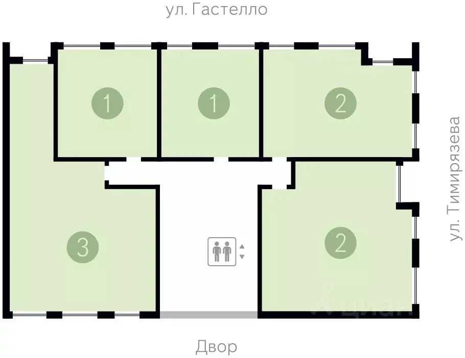 Студия Тюменская область, Тюмень ул. Молодогвардейцев, 5к1 (36.18 м) - Фото 1