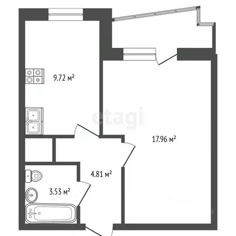 1-к кв. Ленинградская область, Шлиссельбург Кировский район, ... - Фото 2