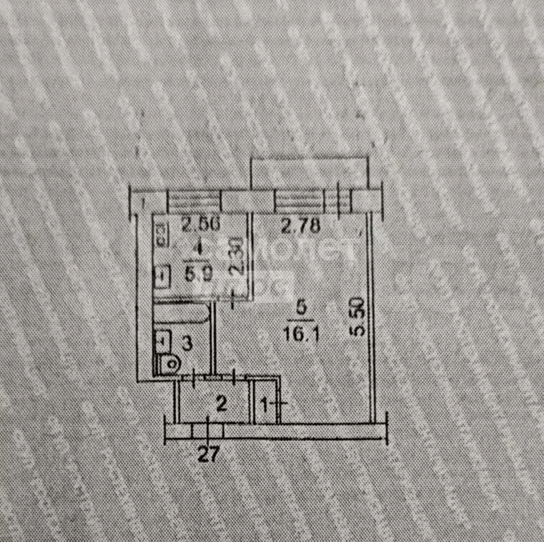 1-к. квартира, 27,5 м, 2/5 эт. - Фото 0