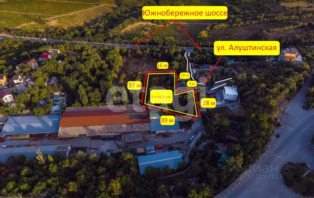 Участок в Крым, Ялта муниципальный округ, Краснокаменка пгт пер. Новый ... - Фото 1