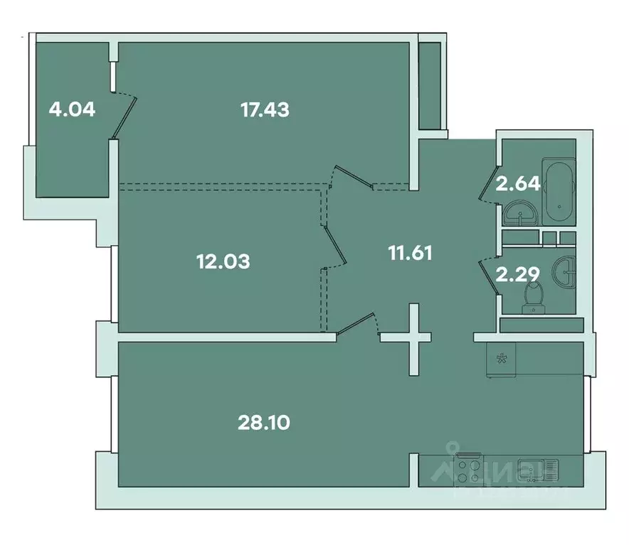 2-к кв. Иркутская область, Иркутск ул. Петрова, 16 (78.14 м) - Фото 0