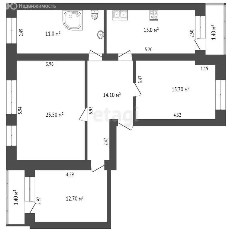 3-комнатная квартира: микрорайон Мелиораторов, улица Мелиораторов, 8 ... - Фото 1
