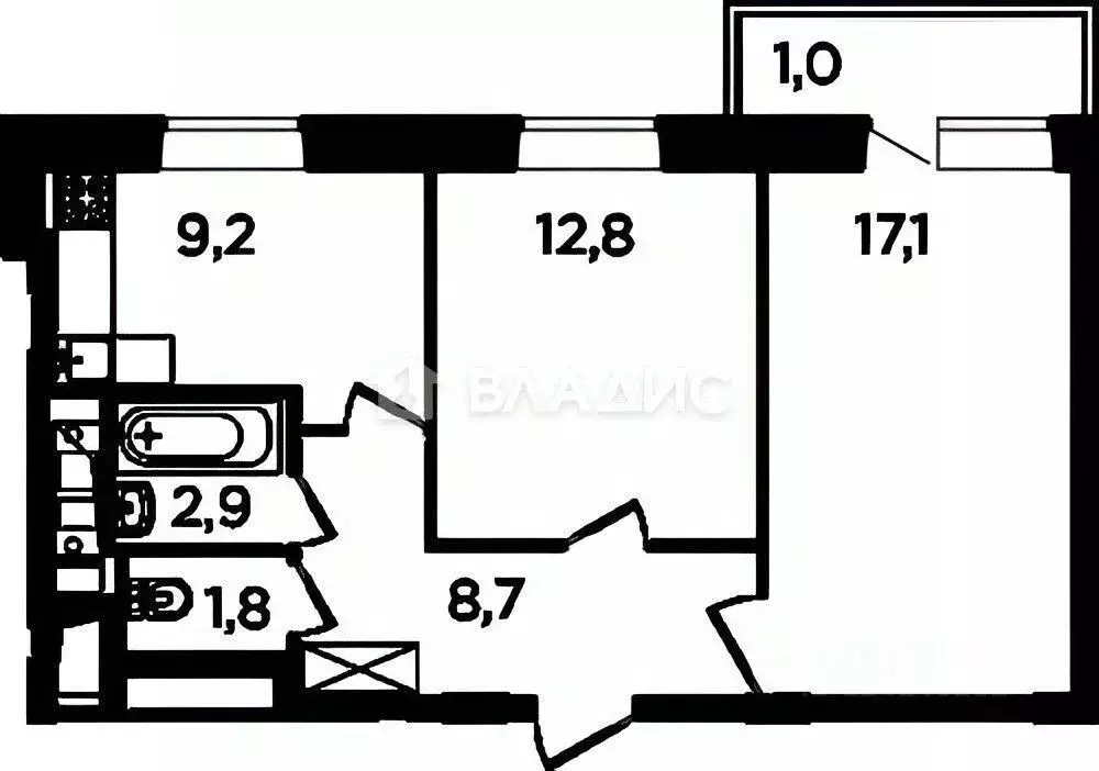 2-к кв. Московская область, Пушкино ул. Просвещения, 8к1 (51.7 м) - Фото 2