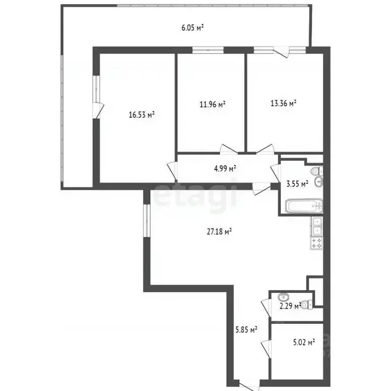 3-к кв. Санкт-Петербург Поселок Лисий НОС, ул. Ивановская, 10 (90.1 м) - Фото 2