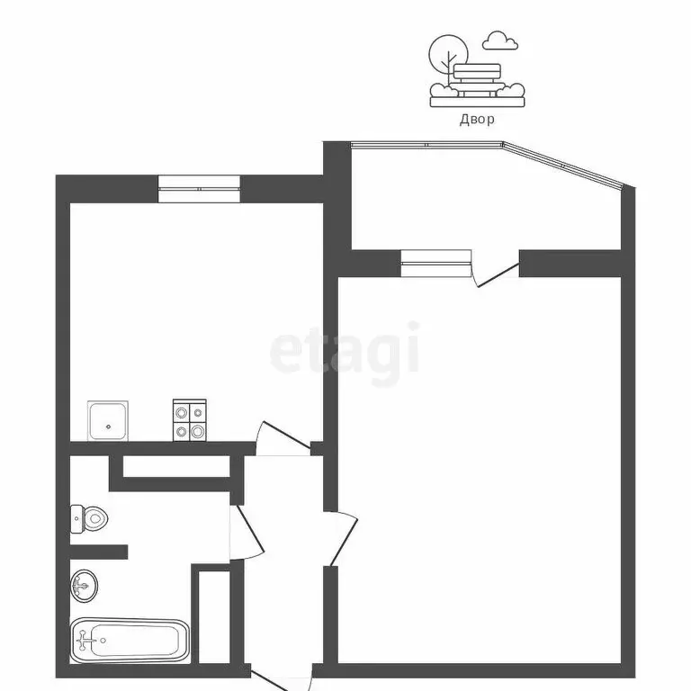 1-комнатная квартира: Тюмень, улица Московский Тракт, 154к1 (42 м) - Фото 0
