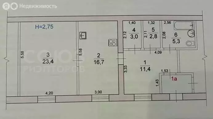 2-комнатная квартира: Волгоград, улица Милиционера Буханцева, 52 (62.6 ... - Фото 1