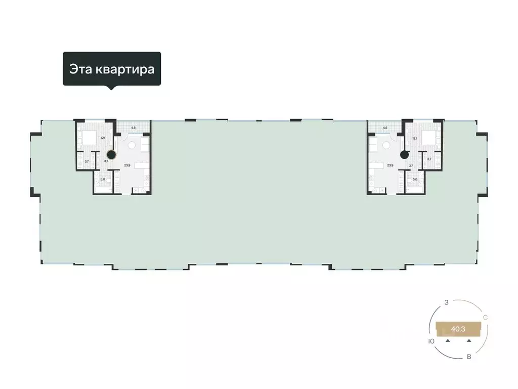 1-к кв. Тюменская область, Тюмень ул. Игоря Комиссарова, 23 (50.54 м) - Фото 2