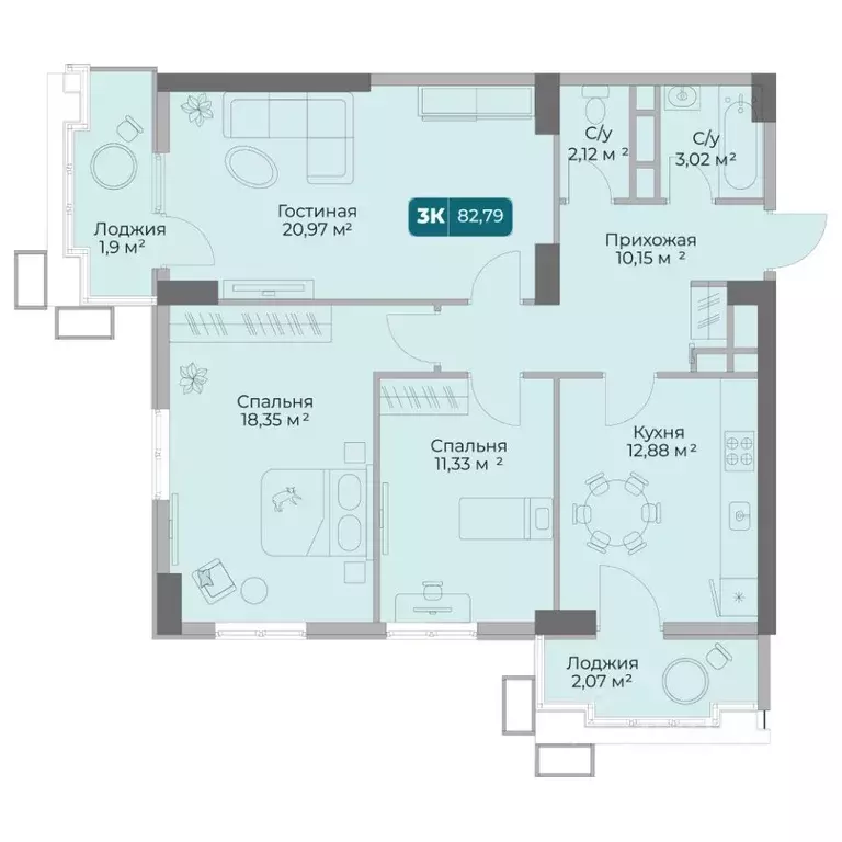 3-к кв. Краснодарский край, Новороссийск Золотой Берег жилой комплекс ... - Фото 1