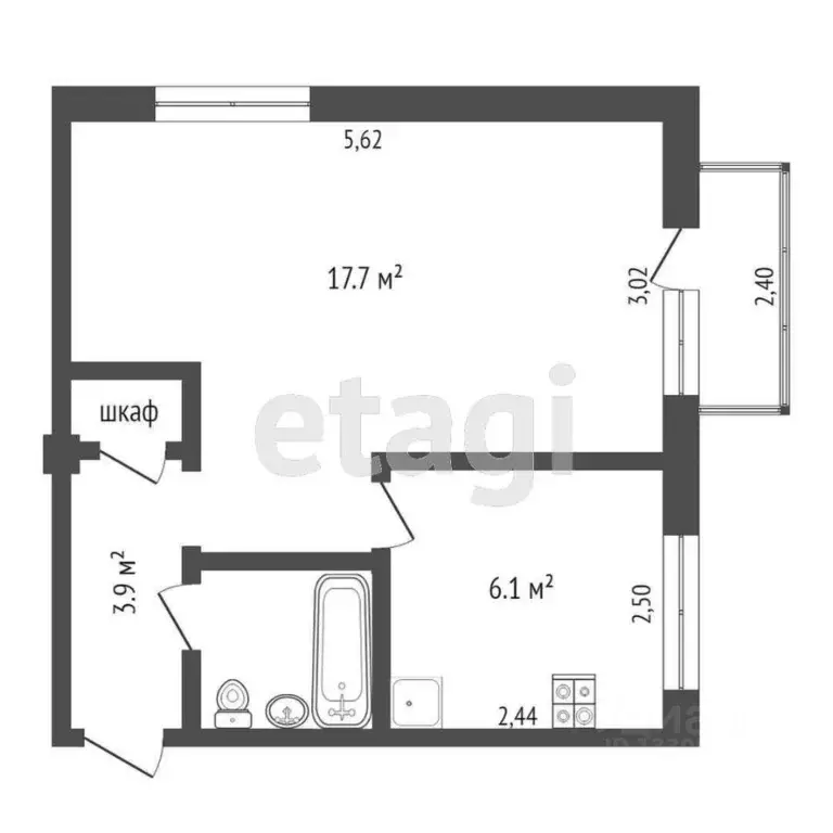 1-к кв. Омская область, Омск Заозерный мкр, просп. Менделеева, 6 (31.1 ... - Фото 1