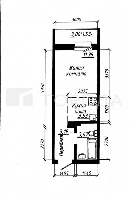 Квартира-студия: Новосибирск, улица Забалуева, 69 (22.35 м) - Фото 0