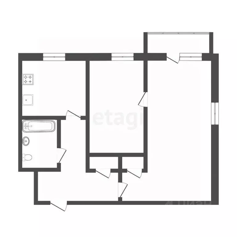 2-к кв. Тюменская область, Тюмень ул. Урицкого, 44 (44.3 м) - Фото 2