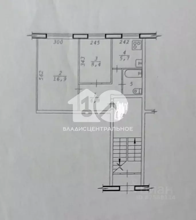 2-к кв. Новосибирская область, Новосибирск Сызранская ул., 10 (42.8 м) - Фото 1