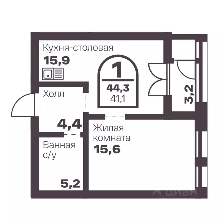 1-к кв. Челябинская область, Челябинск просп. Ленина, 19В (41.1 м) - Фото 0