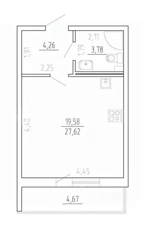 Студия Санкт-Петербург Пулковское ш., 42к6 (27.2 м) - Фото 1