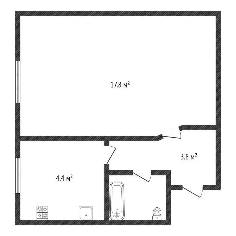 1-комнатная квартира: Черкесск, улица Карла Маркса, 162А (28.4 м) - Фото 0