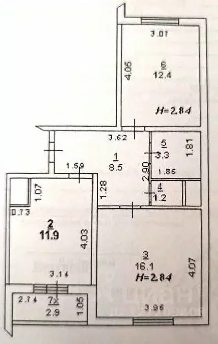 2-к кв. Ростовская область, Ростов-на-Дону ул. Жданова, 7/33 (53.4 м) - Фото 1