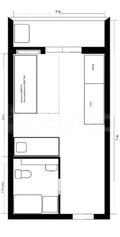 Продаётся квартира-студия, 16.9 м - Фото 1