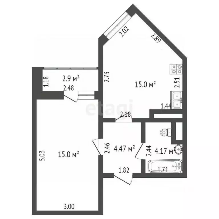 1-к кв. Московская область, Балашиха ш. Косинское, 1 (37.3 м) - Фото 2