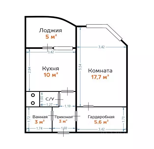 1-к кв. Московская область, Мытищи ул. Борисовка, 20 (42.0 м) - Фото 2
