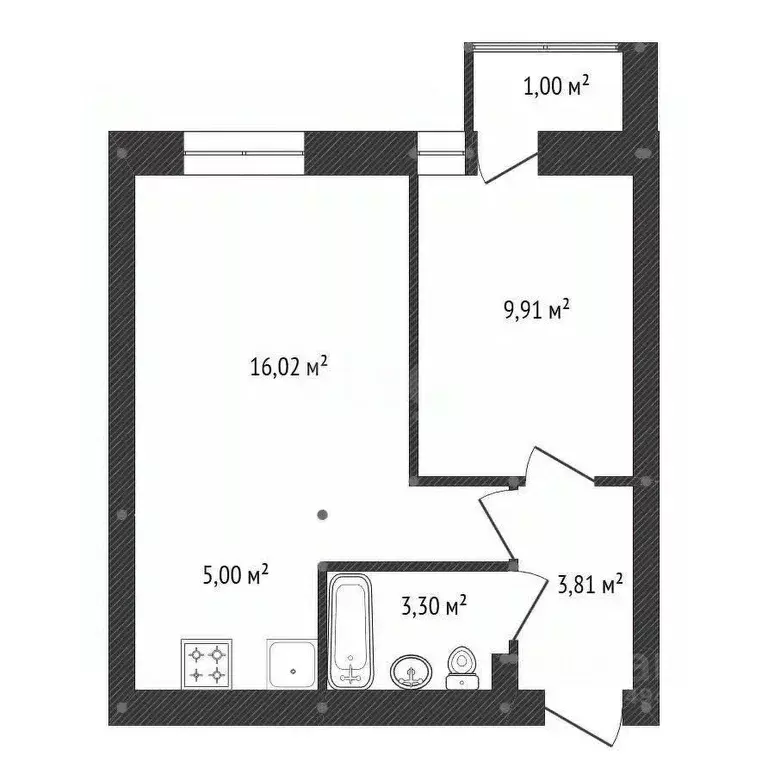 2-к кв. Башкортостан, Уфа ул. Асхата Мирзагитова, 10/1 (39.1 м) - Фото 1