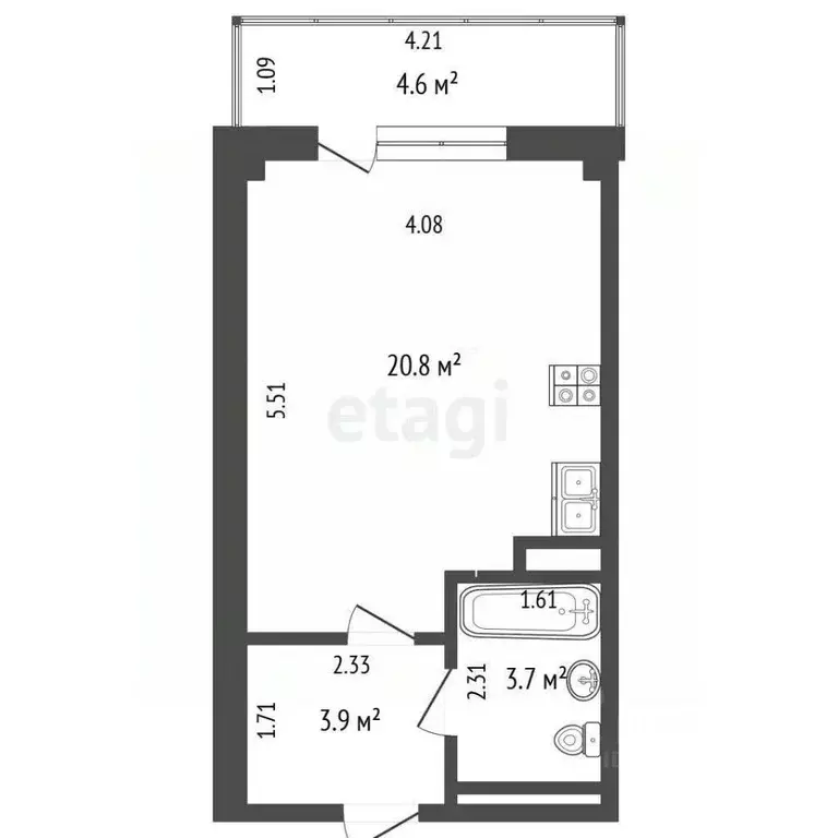 Студия Саха (Якутия), Якутск ул. Петра Алексеева, 72/1 (28.4 м) - Фото 2