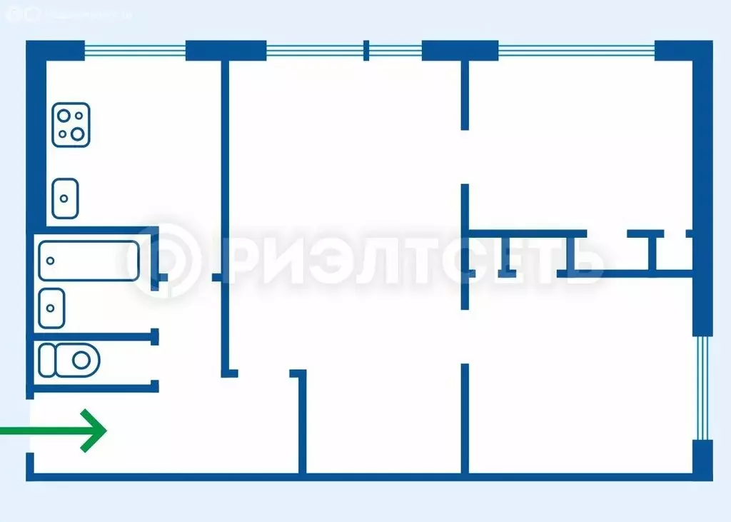 3-комнатная квартира: Мурманск, улица Виктора Миронова, 12 (47 м) - Фото 2