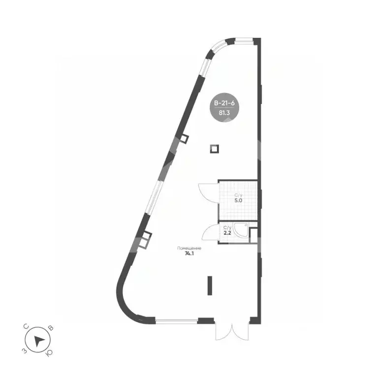 Торговая площадь в Москва 4-я оч., Шагал жилой комплекс, к2.6 (81 м) - Фото 2
