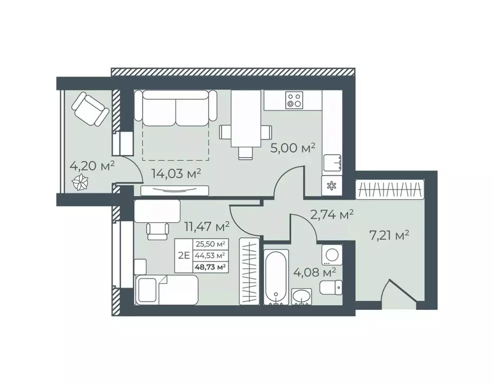 2-к кв. Воронежская область, Бобров  (48.73 м) - Фото 1