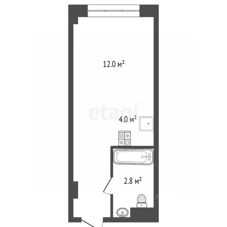 Студия Москва Электрозаводская ул., 14С1 (18.4 м) - Фото 1