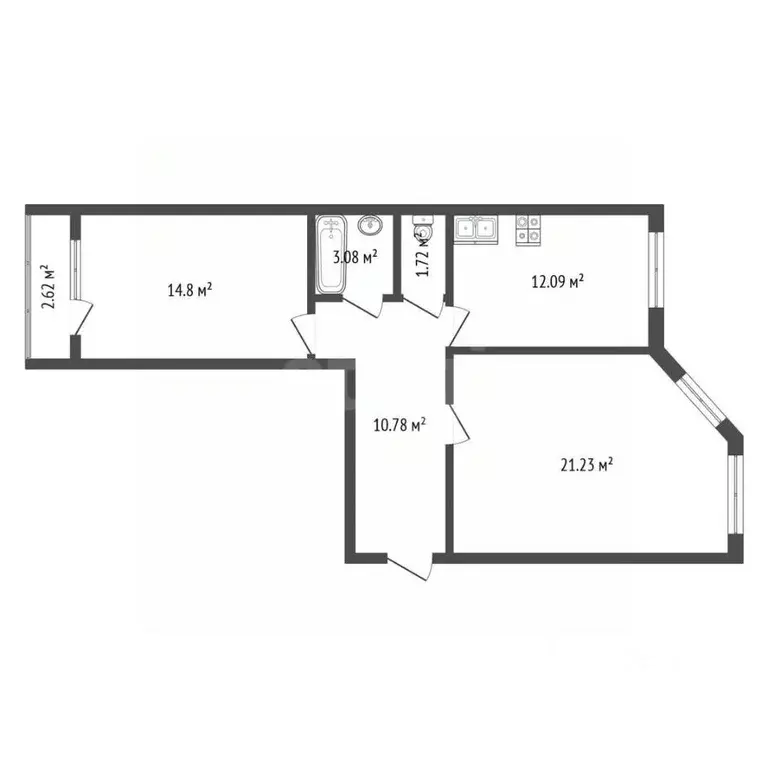 2-к кв. Москва с. Остафьево, ул. Троицкая, 2/1 (63.4 м) - Фото 2