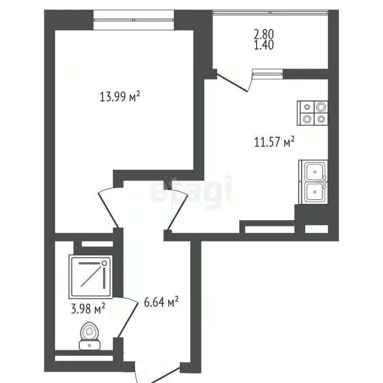 1-к кв. Ростовская область, Батайск ул. Ушинского, 31к3 (37.5 м) - Фото 1