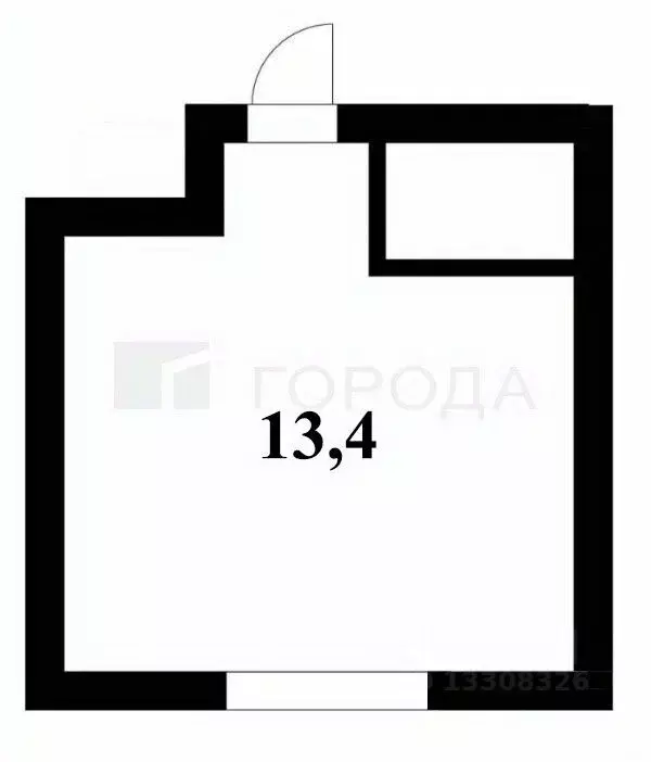 Студия Новосибирская область, Новосибирск Каменская ул., 26 (13.4 м) - Фото 2