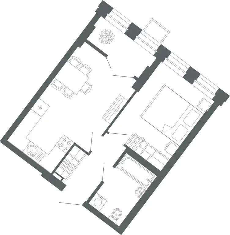1-комнатная квартира: Екатеринбург, улица Мира, 47/6 (42.1 м) - Фото 0