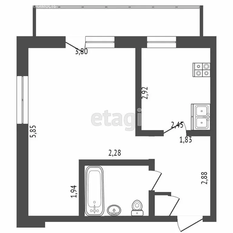 1-комнатная квартира: Тюмень, улица 30 лет Победы, 96 (35.5 м) - Фото 1