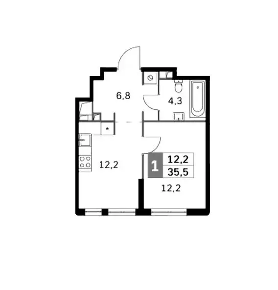 Продаётся 1-к квартира, 35.5 м - Фото 0