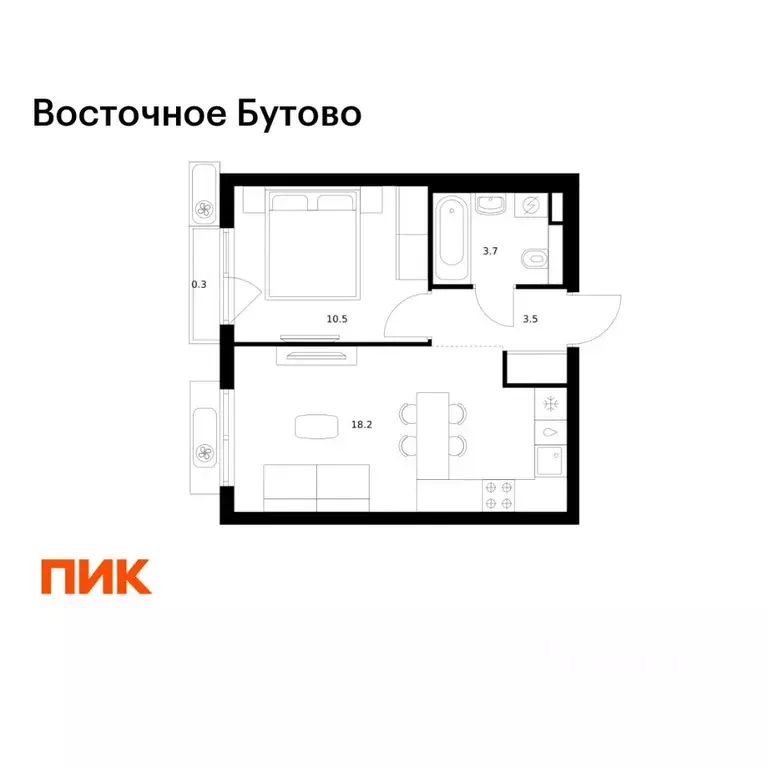 1-к кв. Московская область, Ленинский городской округ, Боброво пгт ... - Фото 1