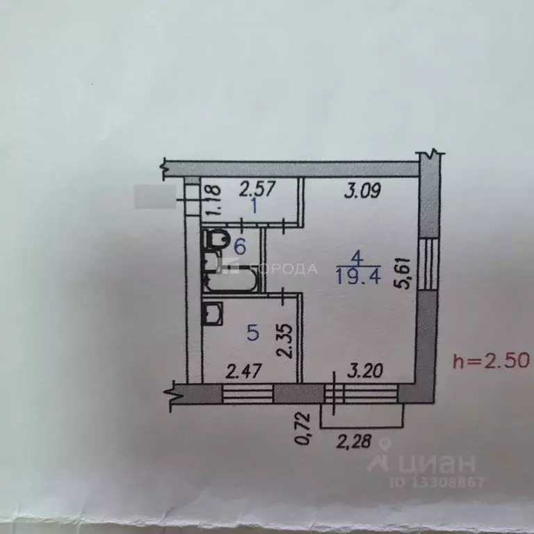 1-к кв. Кемеровская область, Новокузнецк ул. Тореза, 26 (31.6 м) - Фото 1