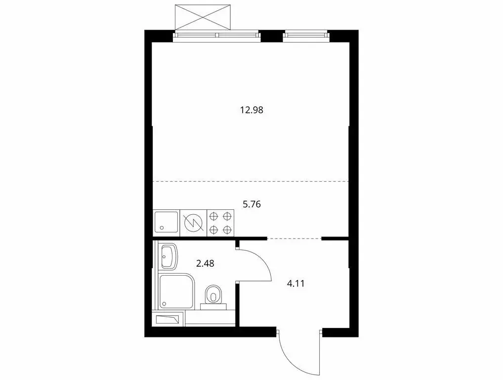 Квартира-студия: Новоселье, Невская улица, 12А (25 м) - Фото 1