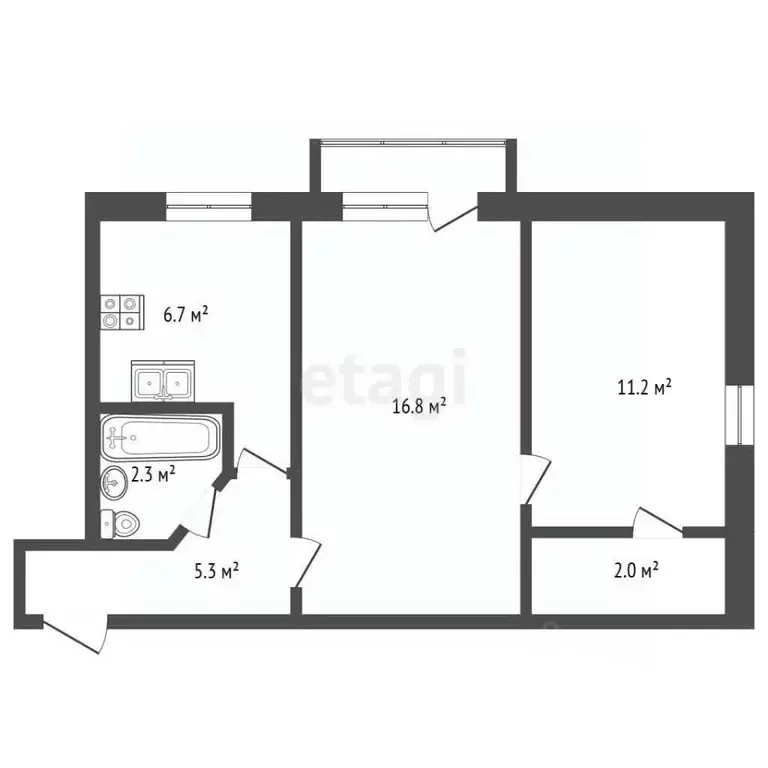 2-к кв. Севастополь ул. Костромская, 12 (44.8 м) - Фото 2
