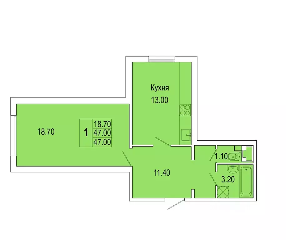 1-к кв. Санкт-Петербург Петергофское ш., 90к3 (47.1 м) - Фото 0