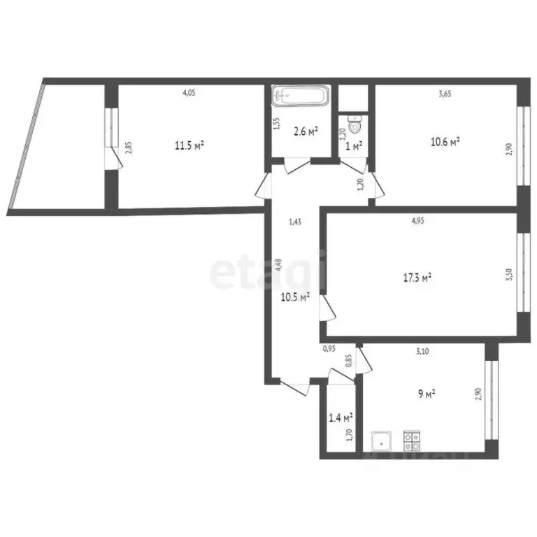 3-к кв. Алтайский край, Бийск Советская ул., 197 (62.9 м) - Фото 1