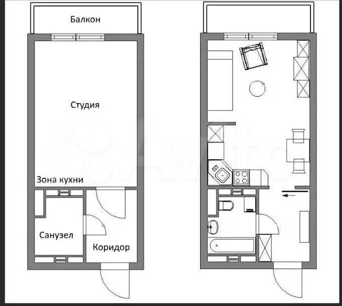 Квартира-студия, 26 м, 8/18 эт. - Фото 0
