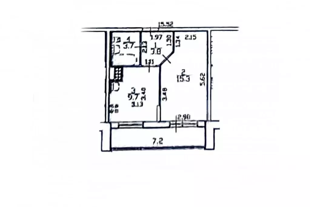 1-к кв. Санкт-Петербург ул. Русановская, 15к1 (32.5 м) - Фото 1