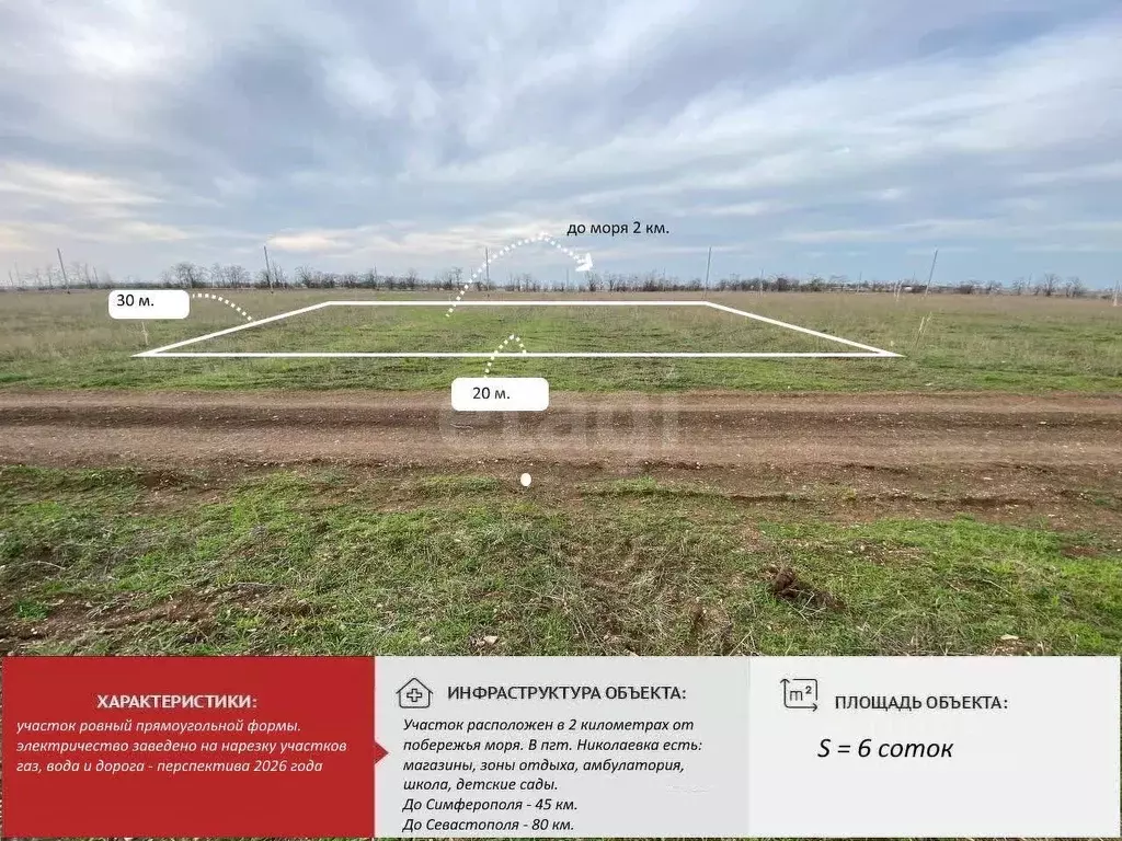 Участок в Крым, Симферопольский район, Николаевка пгт  (6.0 сот.) - Фото 0