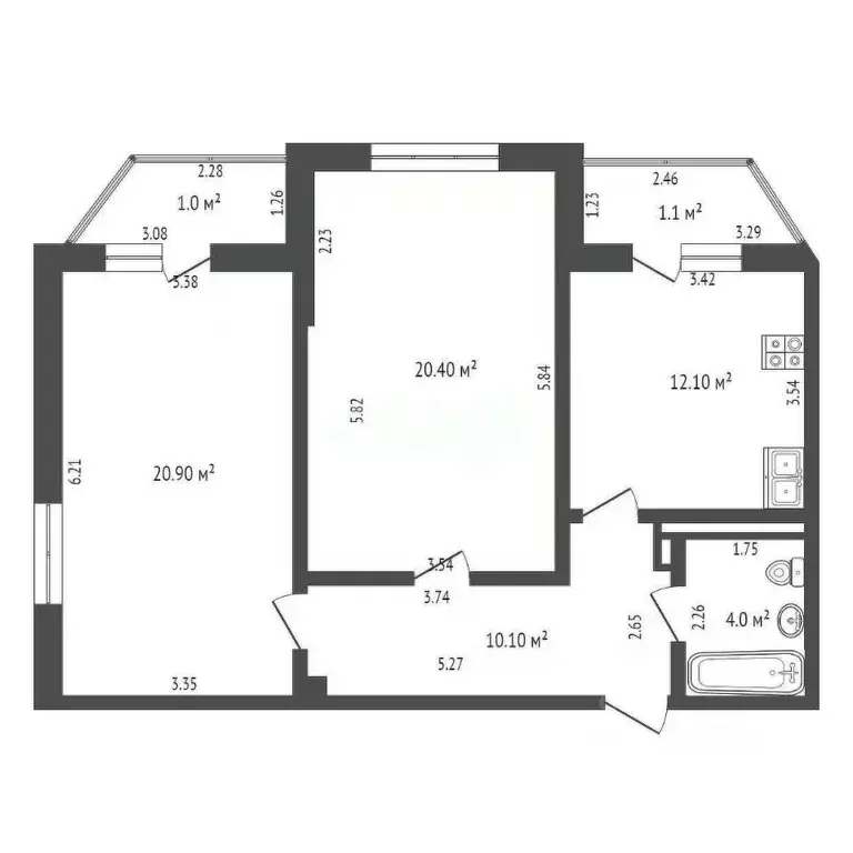 2-к кв. Краснодарский край, Новороссийск просп. Дзержинского, 224 ... - Фото 1
