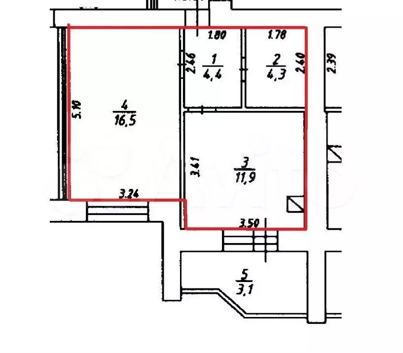 1-к. квартира, 40 м, 8/9 эт. - Фото 0