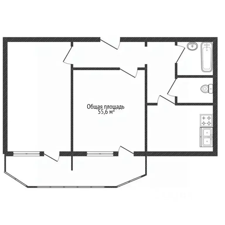 2-к кв. Брянская область, Брянск Советская ул., 101 (55.6 м) - Фото 1