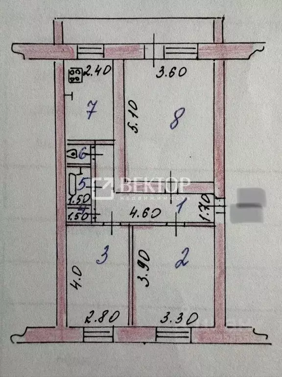 3-к кв. Ивановская область, Приволжск Железнодорожная ул., 19 (64.7 м) - Фото 2