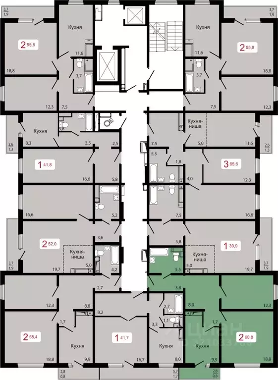 2-к кв. Красноярский край, Красноярск Пашенный мкр,  (60.8 м) - Фото 1