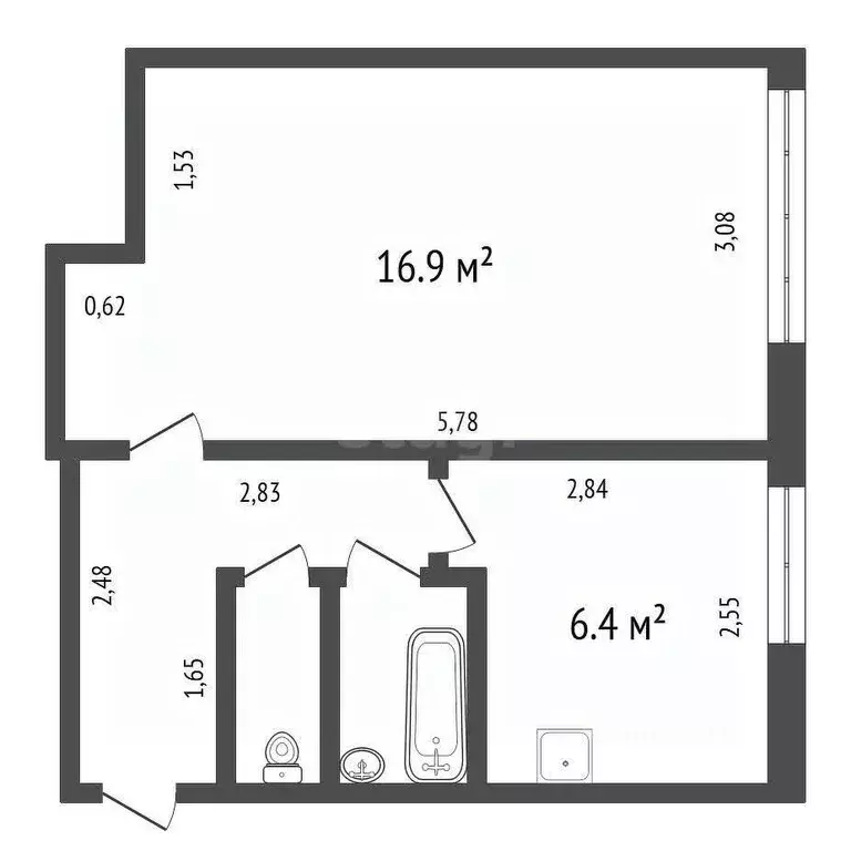 1-к кв. Красноярский край, Красноярск ул. Шевченко, 52 (30.8 м) - Фото 2